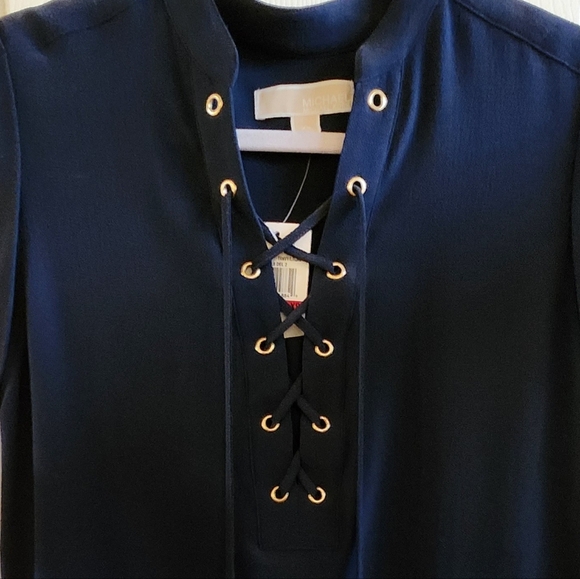 NWT Michael Kors Navy Blue Blouse - Picture 3 of 5